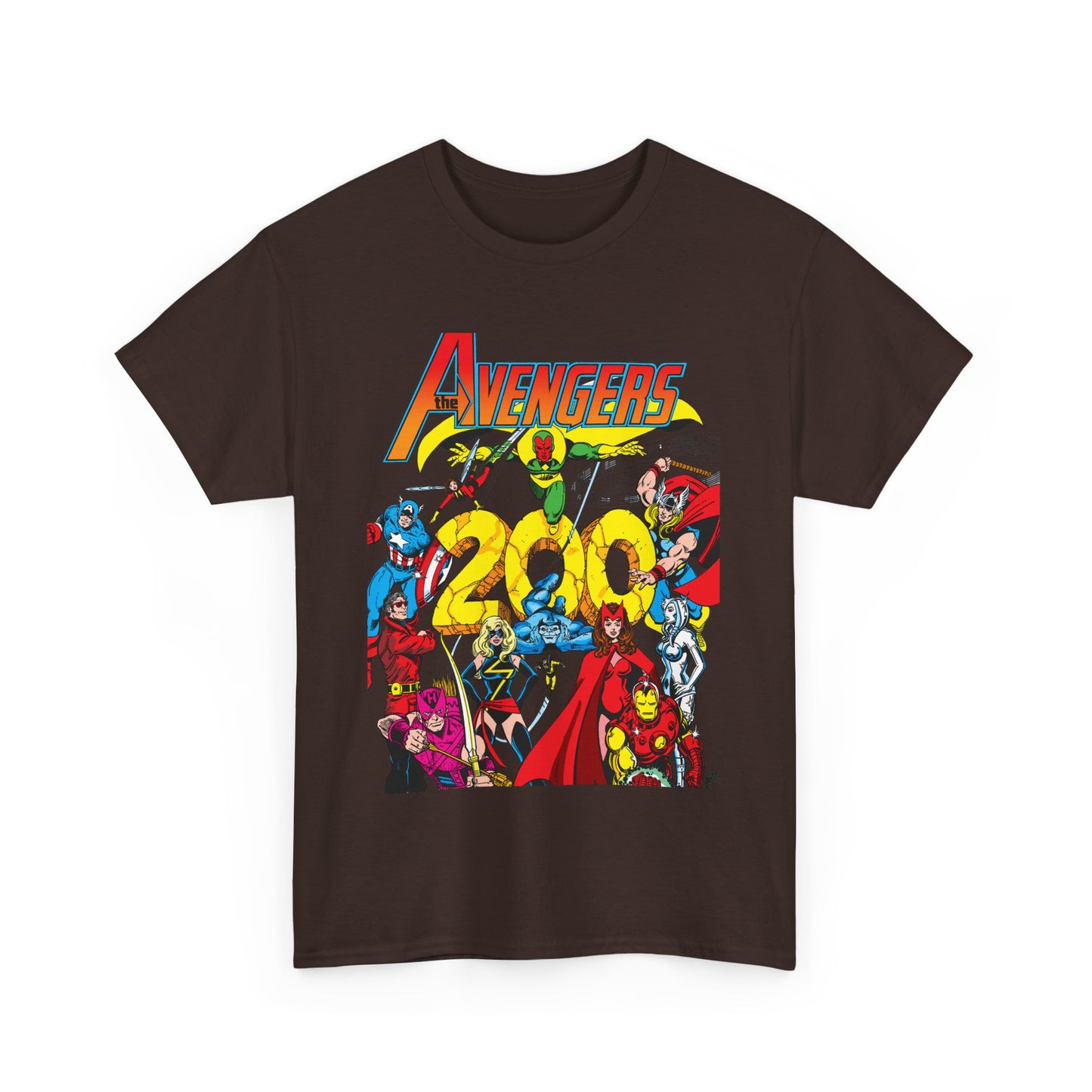Avengers T-Shirt - George Perez Art - #200 Cover - Thor, Scarlet Witch, Iron Man, Vision, Hawkeye, Beast, Jocasta, Wasp, Captain America, Wonder Man