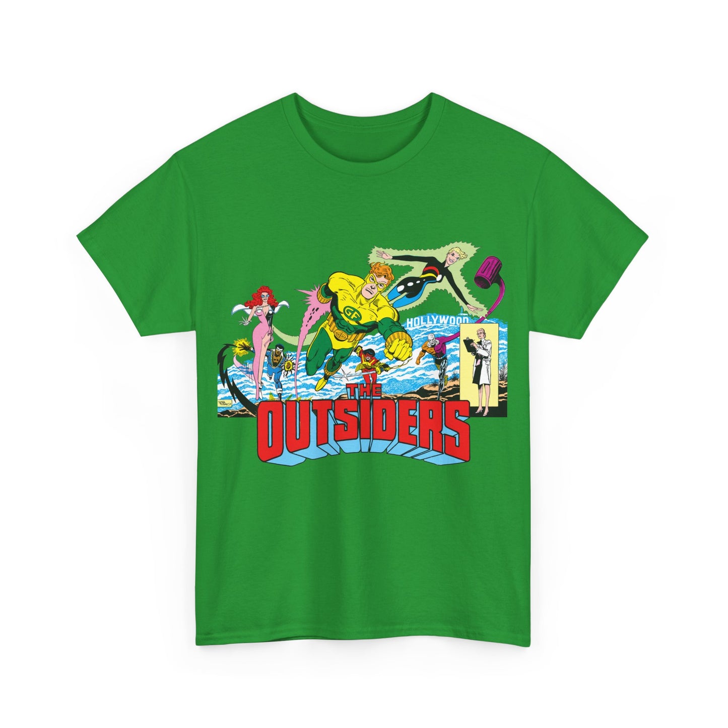 Outsiders T-Shirt - Amazing Jim Aparo Art - Black Lightning, Geo-Force, Katana, Metamorpho, Looker, Halo - DC Comics