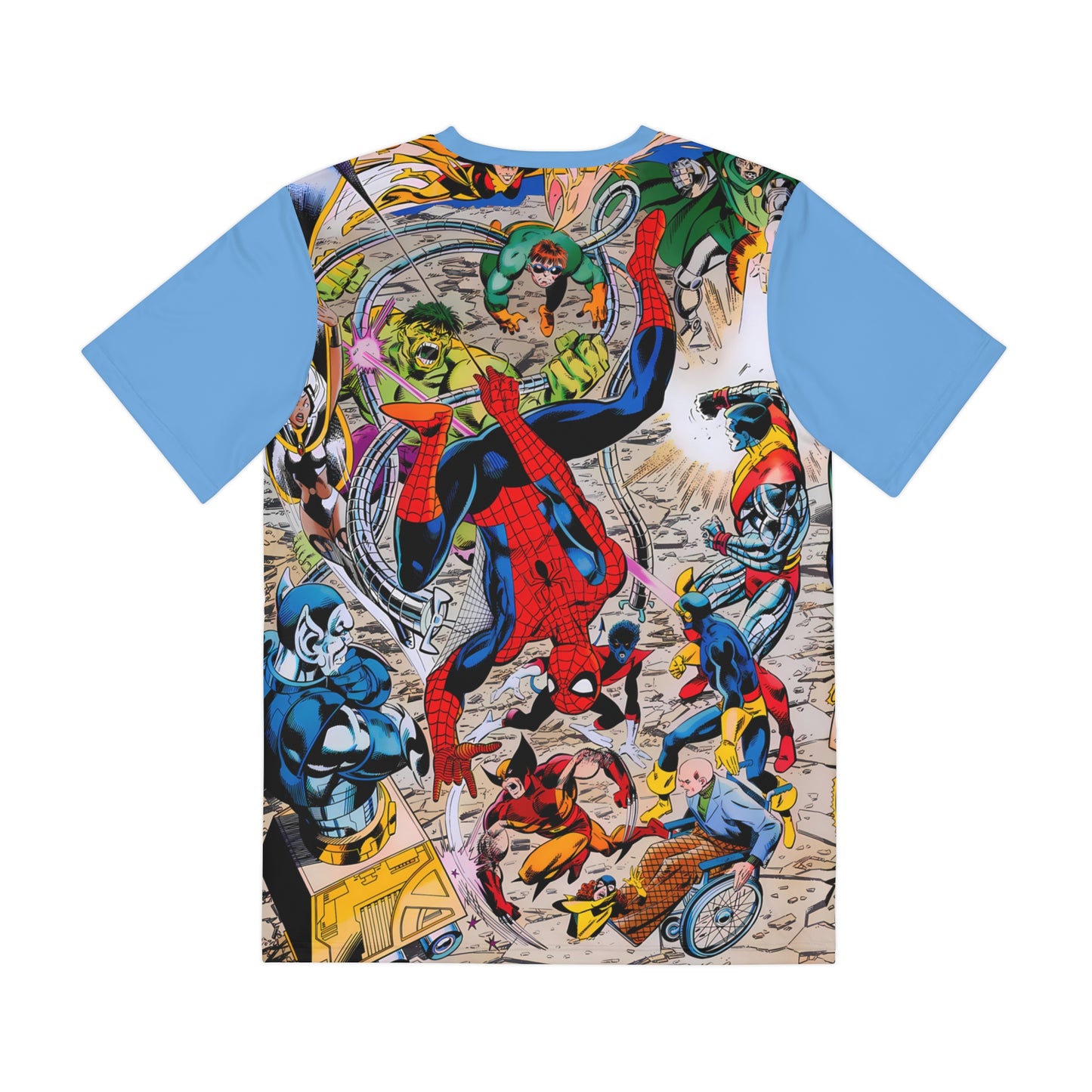 DC Vs Marvel Polyester Tee (All-Over Print) - John Byrne Art - DC Comics/Marvel Comics
