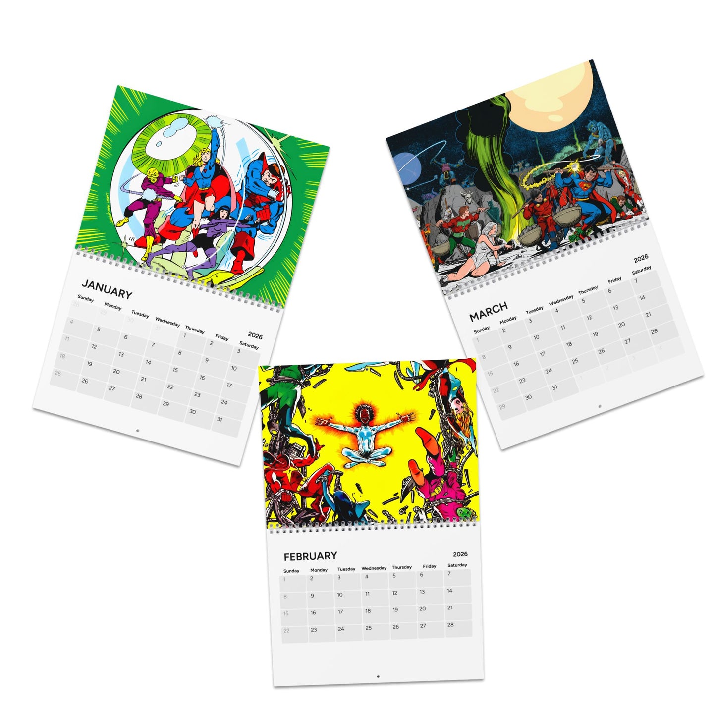 Legion of Super-Heroes Calendar (2026) - Superboy, Cosmic Boy, Saturn Girl - DC