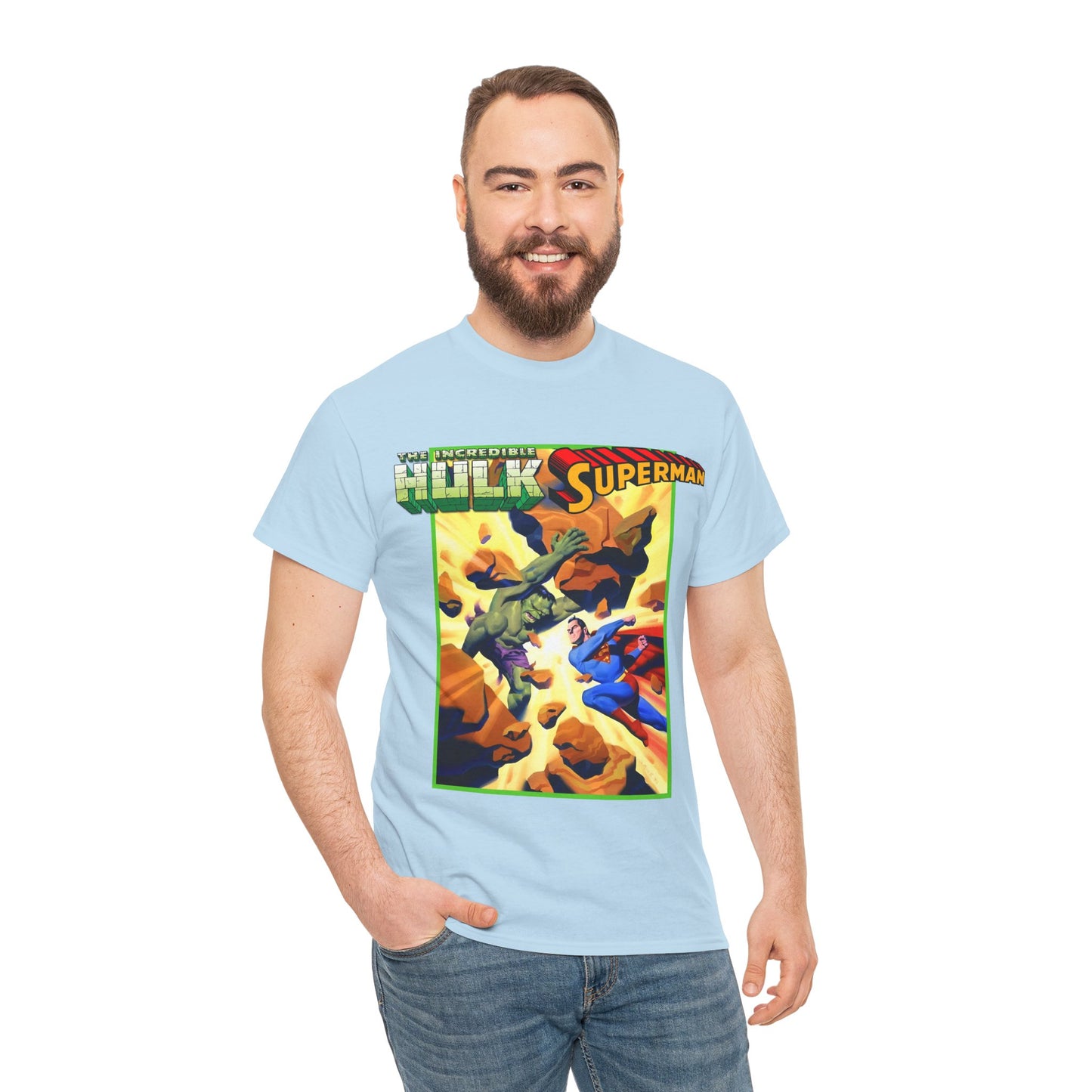 Incredible Hulk Vs Superman T-Shirt - Amazing Steve Rude Art - DC Comics & Marvel 90s Crossover - Bruce Banner, Clark Kent