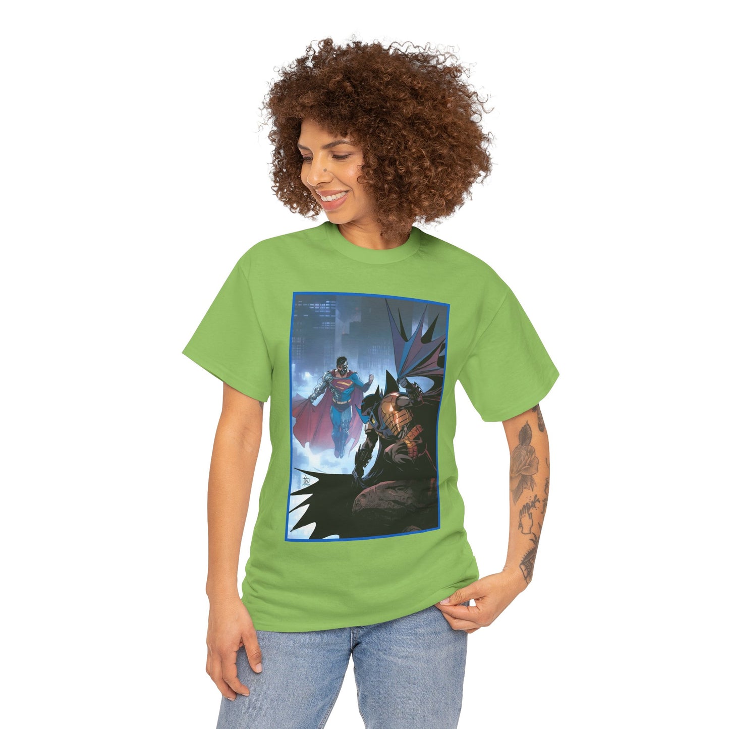 Cyborg Superman Vs Azrael Batman T-Shirt - Lee Weeks Art - Reign of the Superman, Knightfall - World's Finest Variant Cover Art - DC Comics