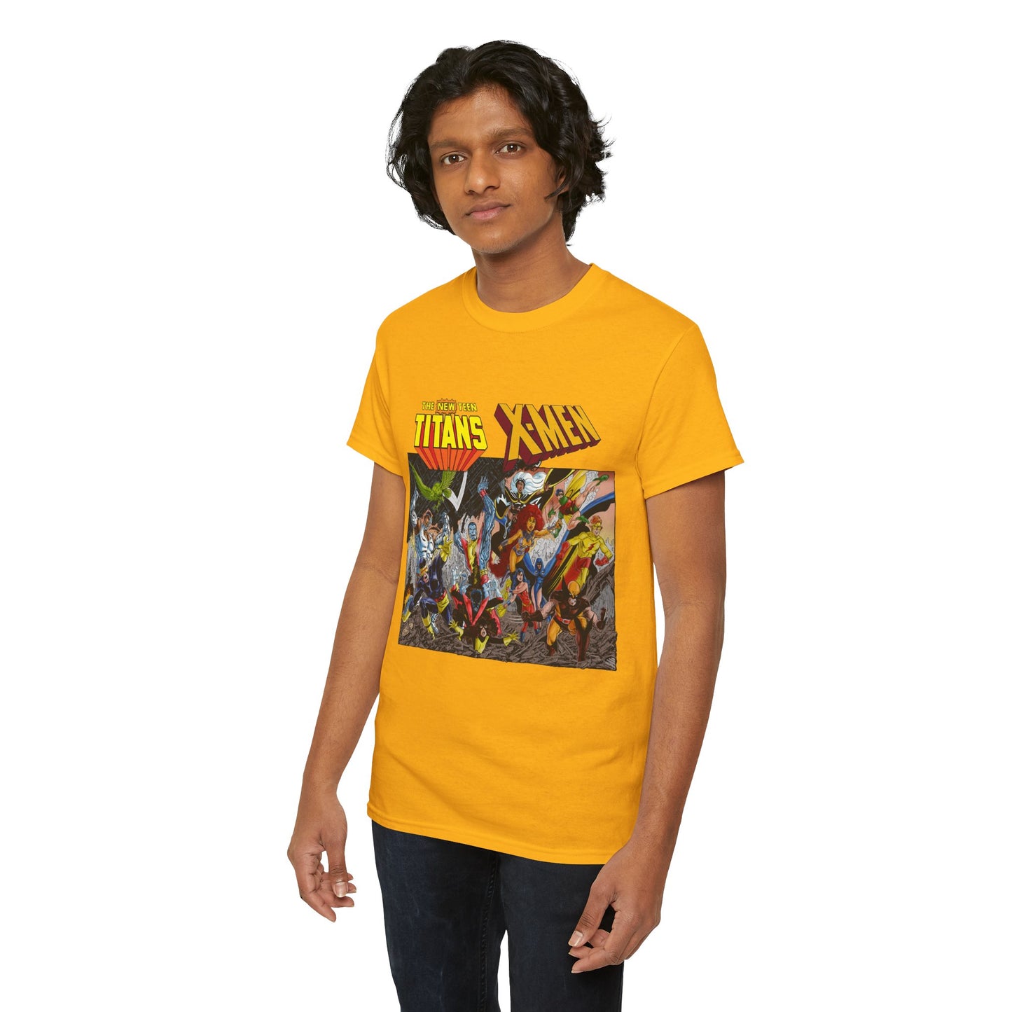 Uncanny X-Men Vs New Teen Titans T-Shirt - Amazing John Byrne Art - DC Comics, Marvel Comics Crossover - Wolverine, Starfire, Cyclops, Storm, Raven, Wonder Girl