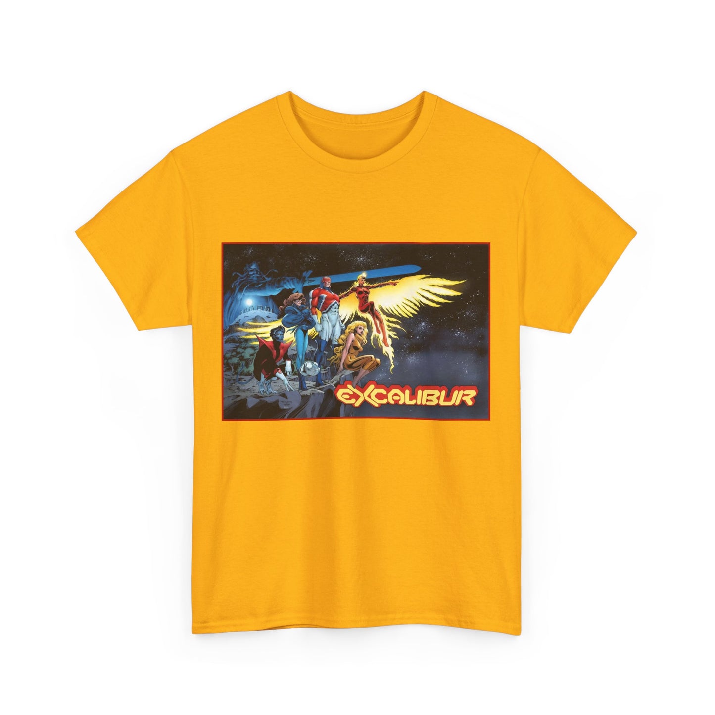 Excalibur T-Shirt - Alan David Art - Captain Britain, Nightcrawler, Shadowcat, Rachel Summers, Meggan - X-Men Series - UK Mutant Team - Marvel Comics