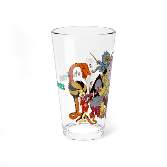 Frankenstones Pint Glass, 16oz - Flintstones Neighbors - Hanna-Barbera Cartoon - 80s