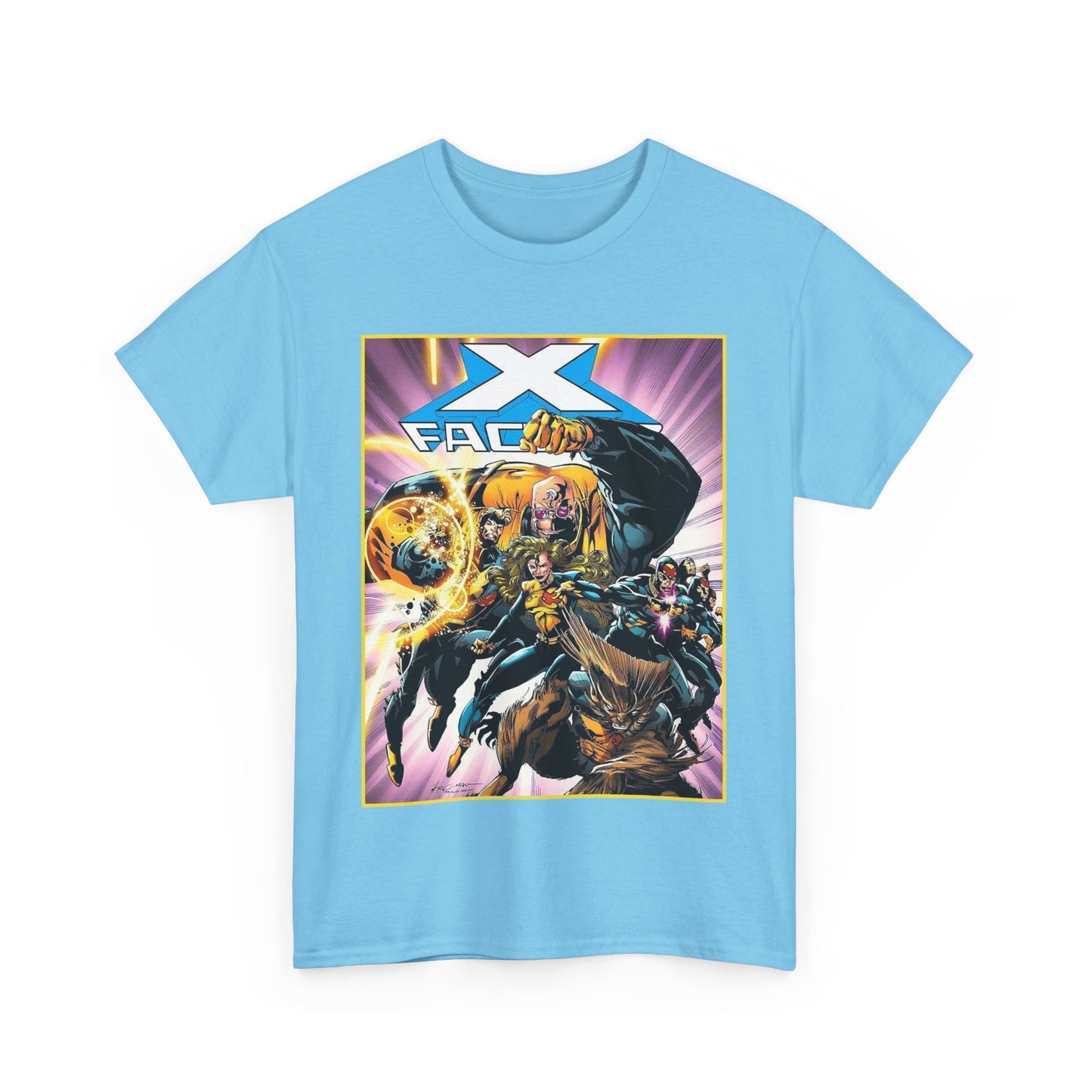 X-Factor T-Shirt - Larry Stroman Art - Polaris, Havok, Strong Guy, Jamie Madrox - X-Men Spin-Off - Mutant Heroes - Marvel Comics