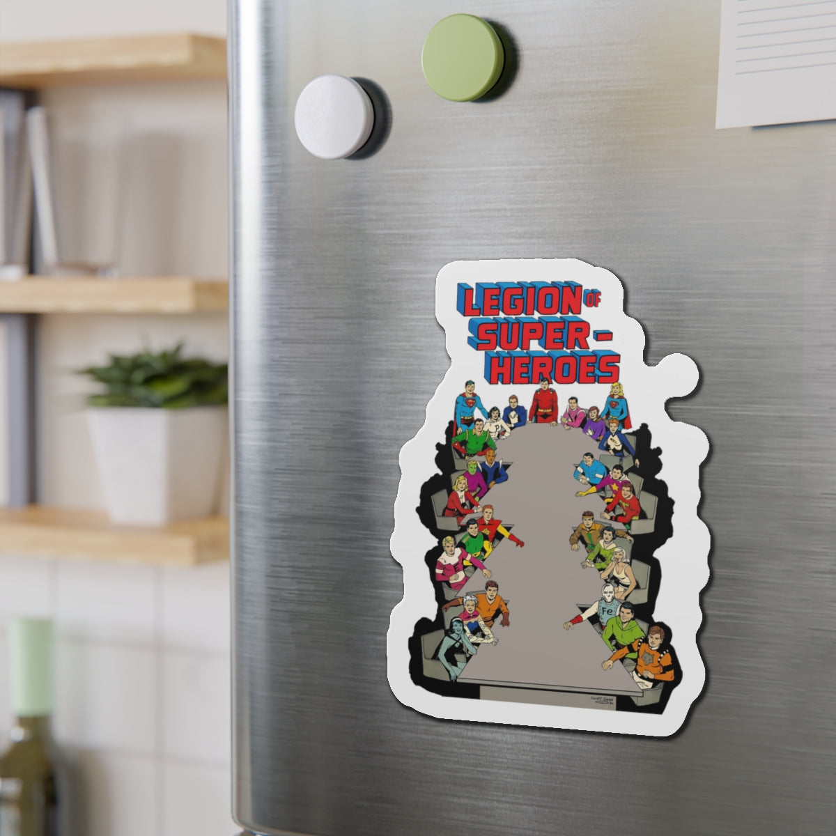 Legion of Super-Heroes Die-Cut Magnet - Silver Age Art - Cosmic Boy, Saturn Girl, Lightning Lad, Shadow Lass, Element Lad, Supergirl - DC Comics - 3", 4", 5", 6"