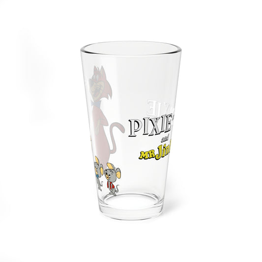 Pixie & Dixie & Mr Jinks Pint Glass, 16oz - Classic Hanna-Barbera Cartoon - Retro Animation Art