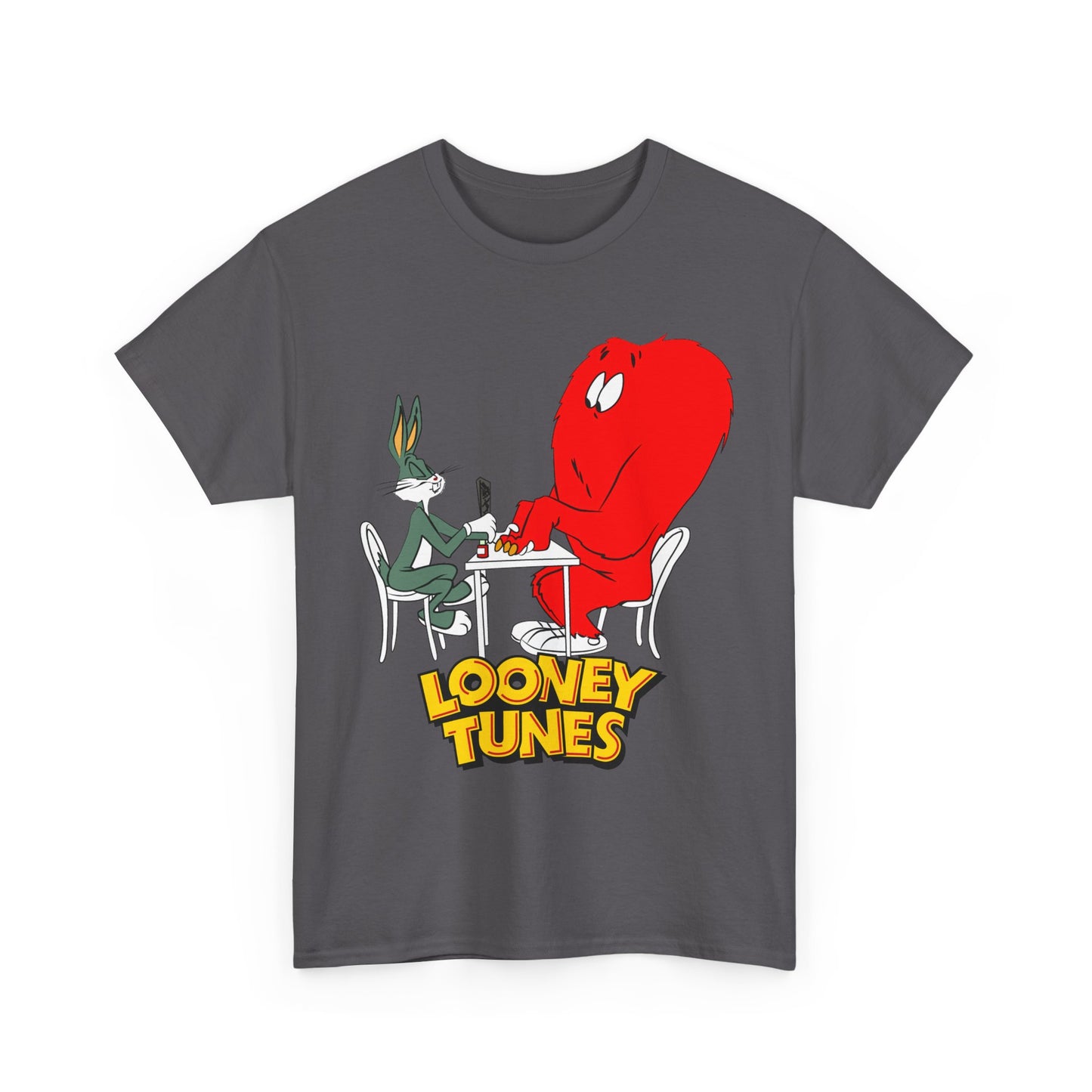 Bugs Bunny & Gossamer T-Shirt - Looney Tunes Cartoon - Popular Halloween Monster Getting a Manicure - Funny, Humorous Image