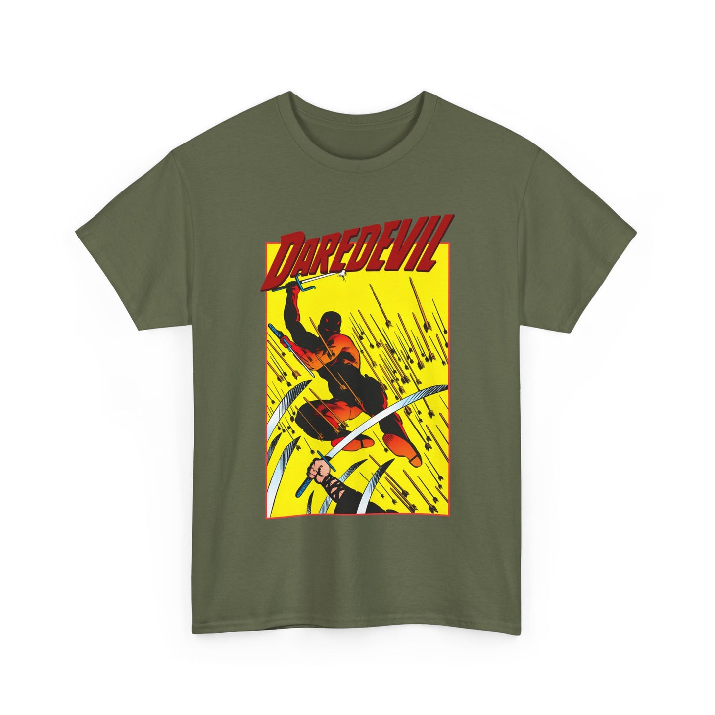 Daredevil T-Shirt - Frank Miller Art - Matt Murdock - Ninja Arrow Attack - 1980s Classic Story - Marvel Comics