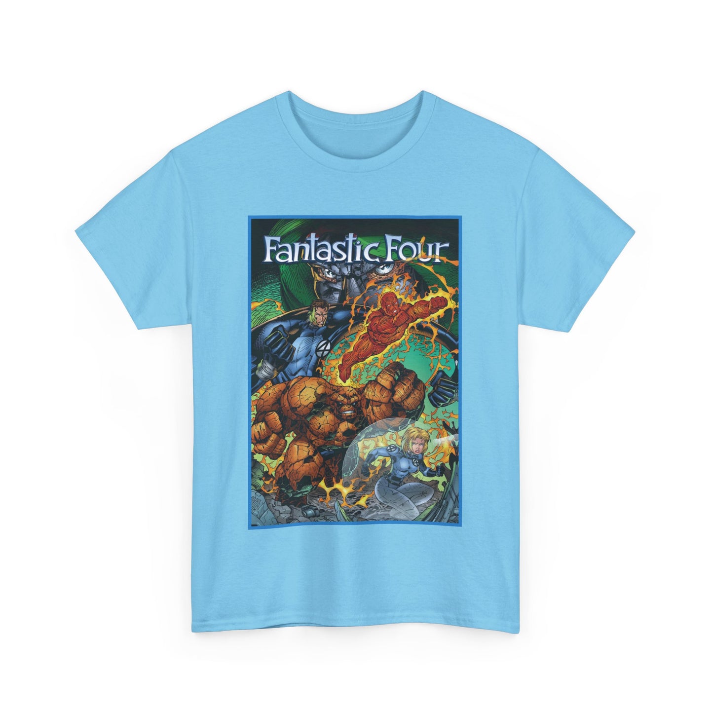 Fantastic Four T-Shirt - Jim Lee Art - The Thing, Human Torch, Reed Richards, Invisible Woman - Marvel Comics - Heroes Reborn