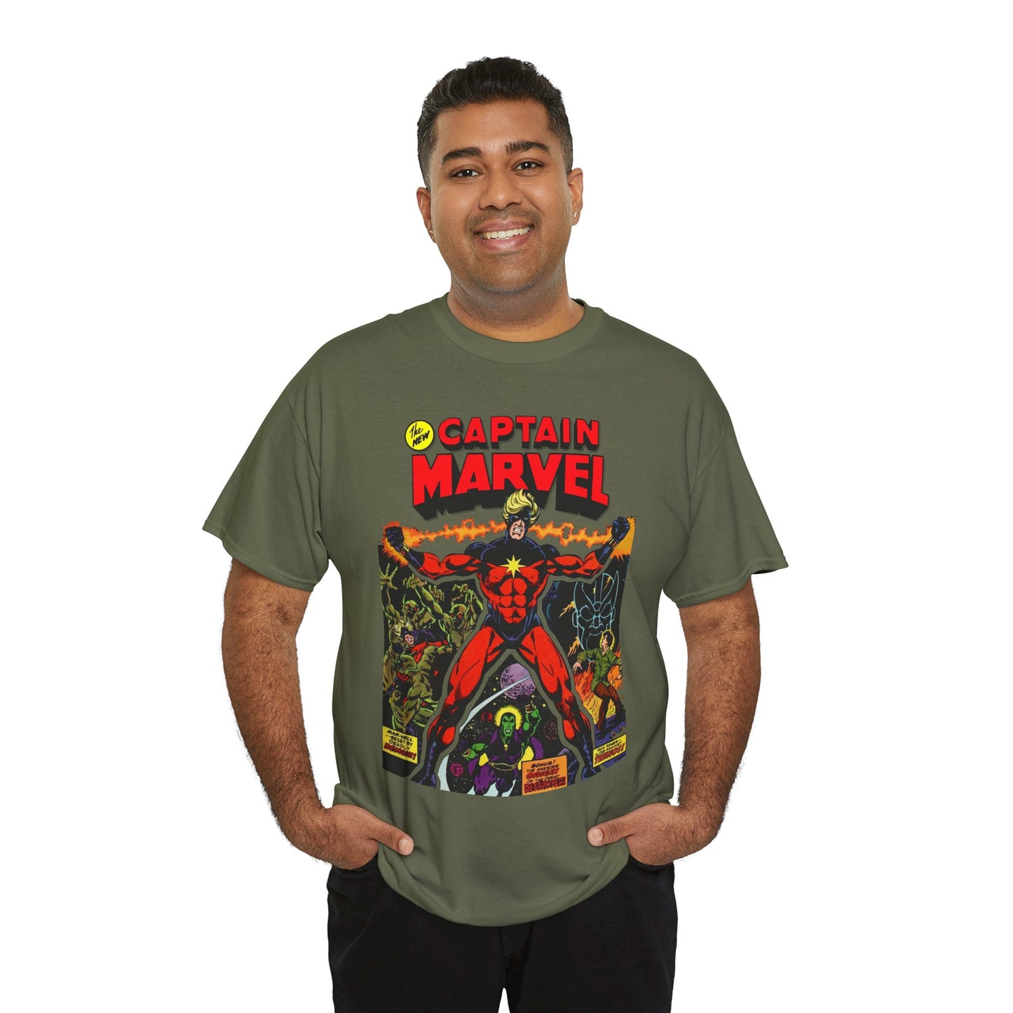 Captain Marvel T-Shirt - Jim Starlin Art - Thanos - Drax the Destroyer - Issue #32 Cover Art