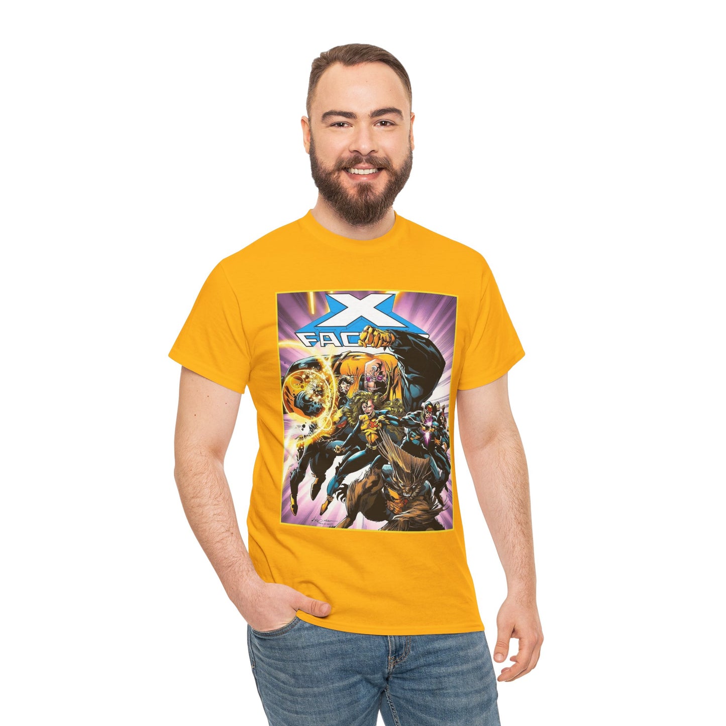 X-Factor T-Shirt - Larry Stroman Art - Polaris, Havok, Strong Guy, Jamie Madrox - X-Men Spin-Off - Mutant Heroes - Marvel Comics