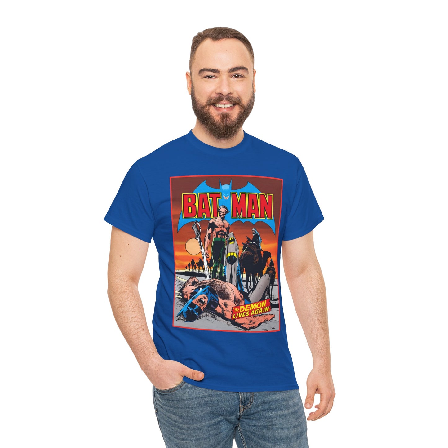 Batman T-Shirt - Neal Adams Art - R'as Al Ghul - Demon Lives Again - DC Comics - Dark Knight Detective