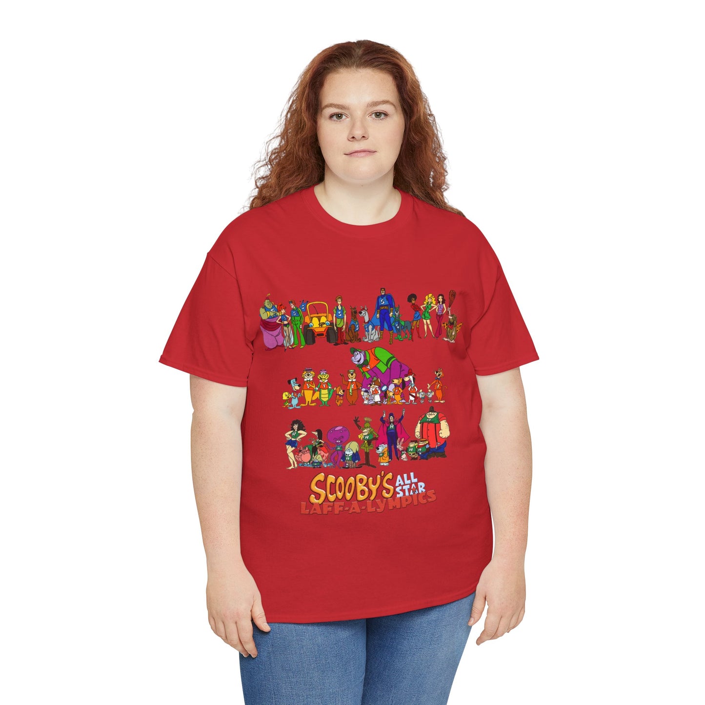 Scooby's All-Star Laff-A-Lympics T-Shirt - Hanna-Barbera Cartoon - Speed Buggy, Yogi Bear, Grape Ape, Scooby Dum, Shaggy, Wally Gator