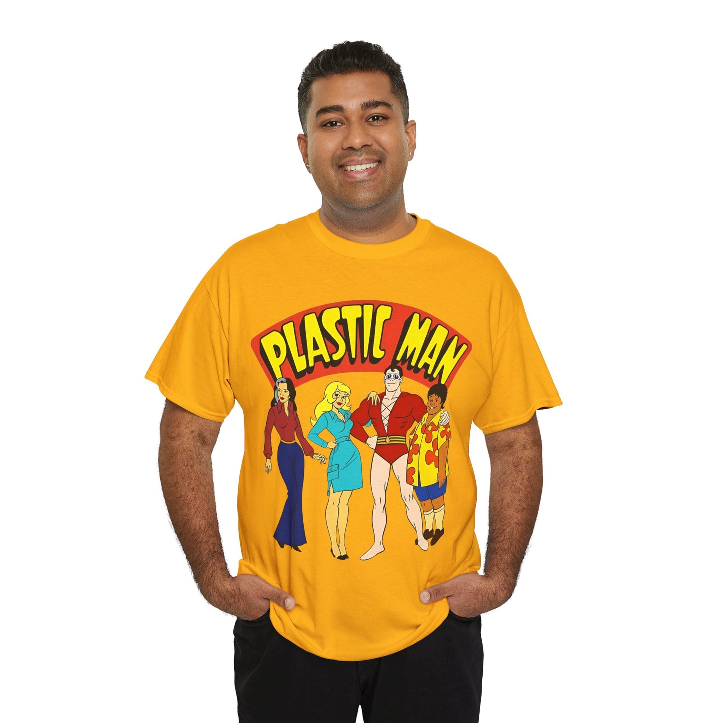 Plastic Man T-Shirt - Penny, Hula-Hula - Ruby-Spears Saturday Morning Cartoon 1980s - DC Comics Character