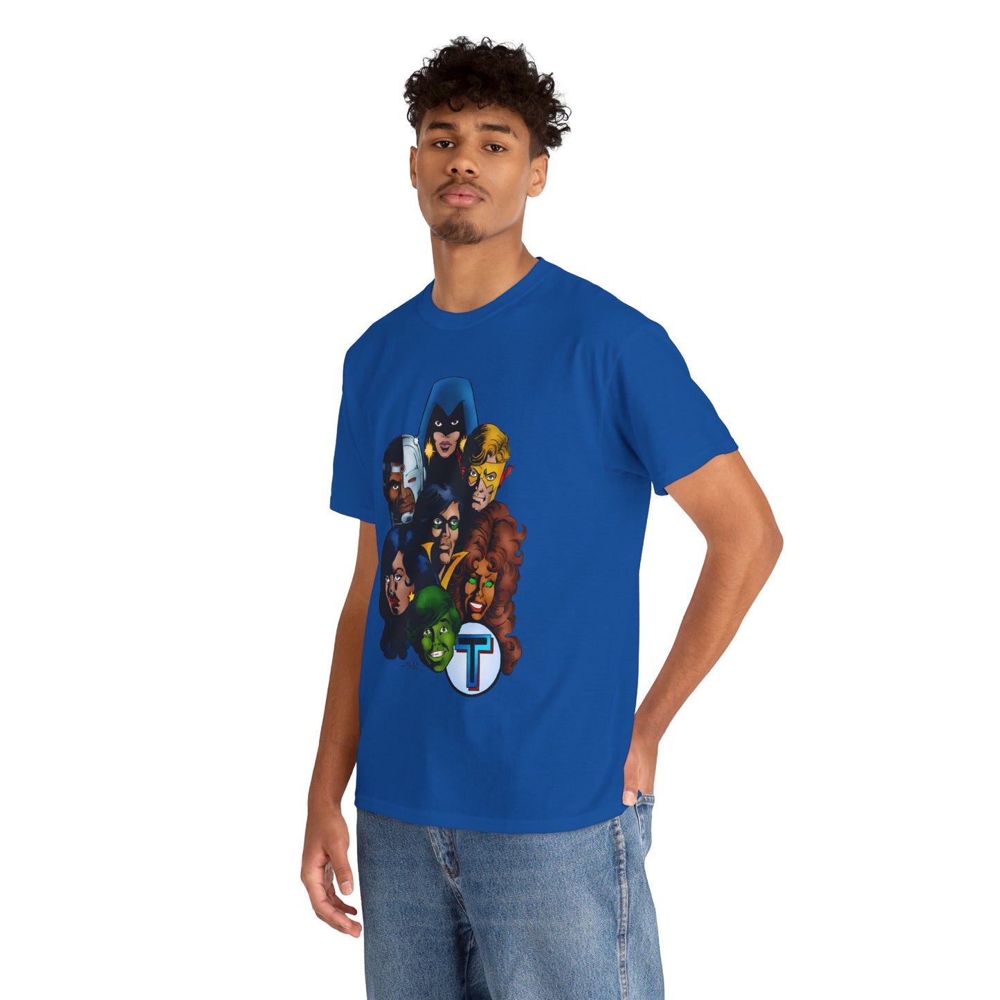 New Teen Titans T-Shirt - George Perez Art - Robin, Wonder Girl, Cyborg, Raven, Starfire, Kid Flash - DC Comics