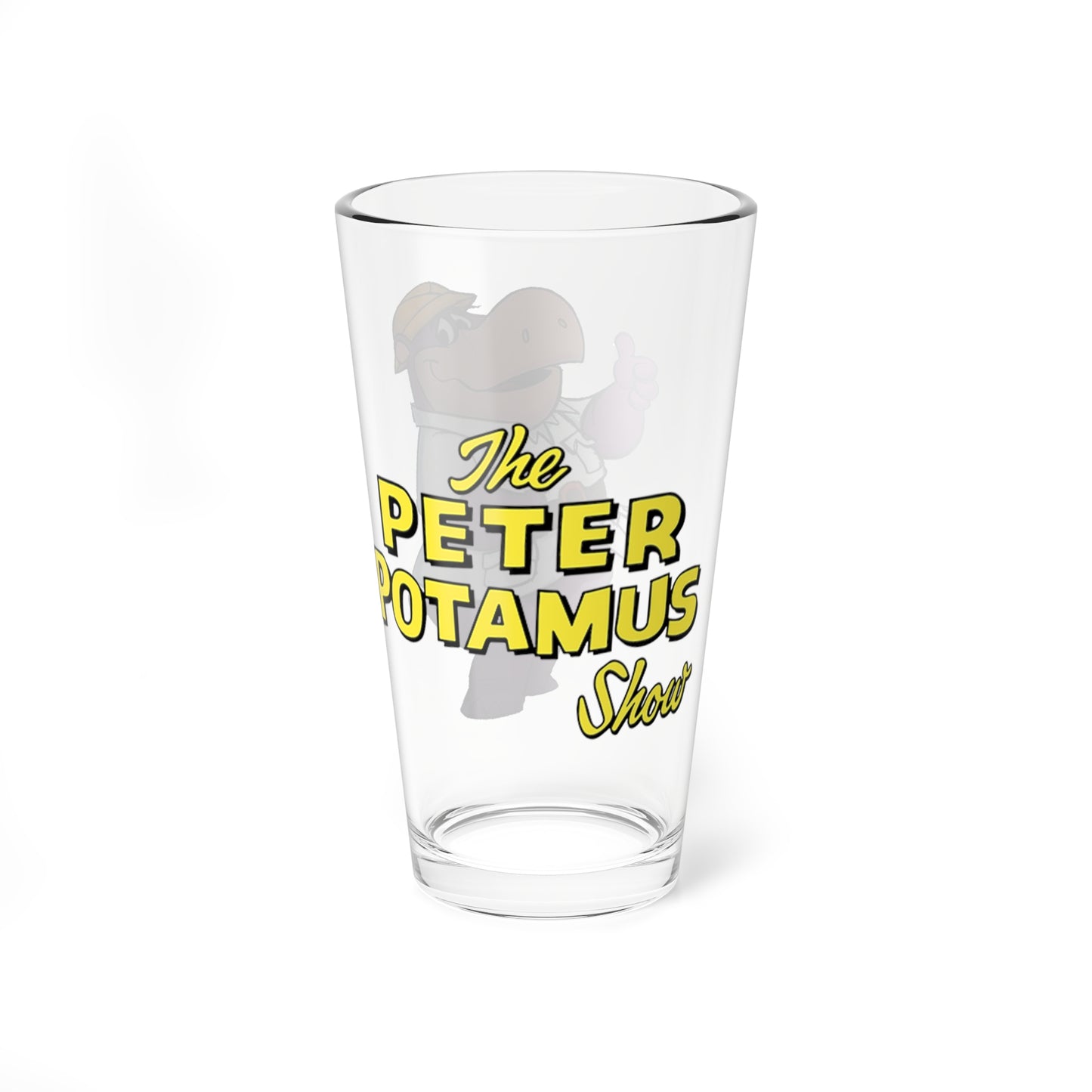 Peter Potamus Pint Glass, 16oz - Hanna-Barbera Cartoon 1960s TV - Ideal Toy Company - Purple Hippopotamus