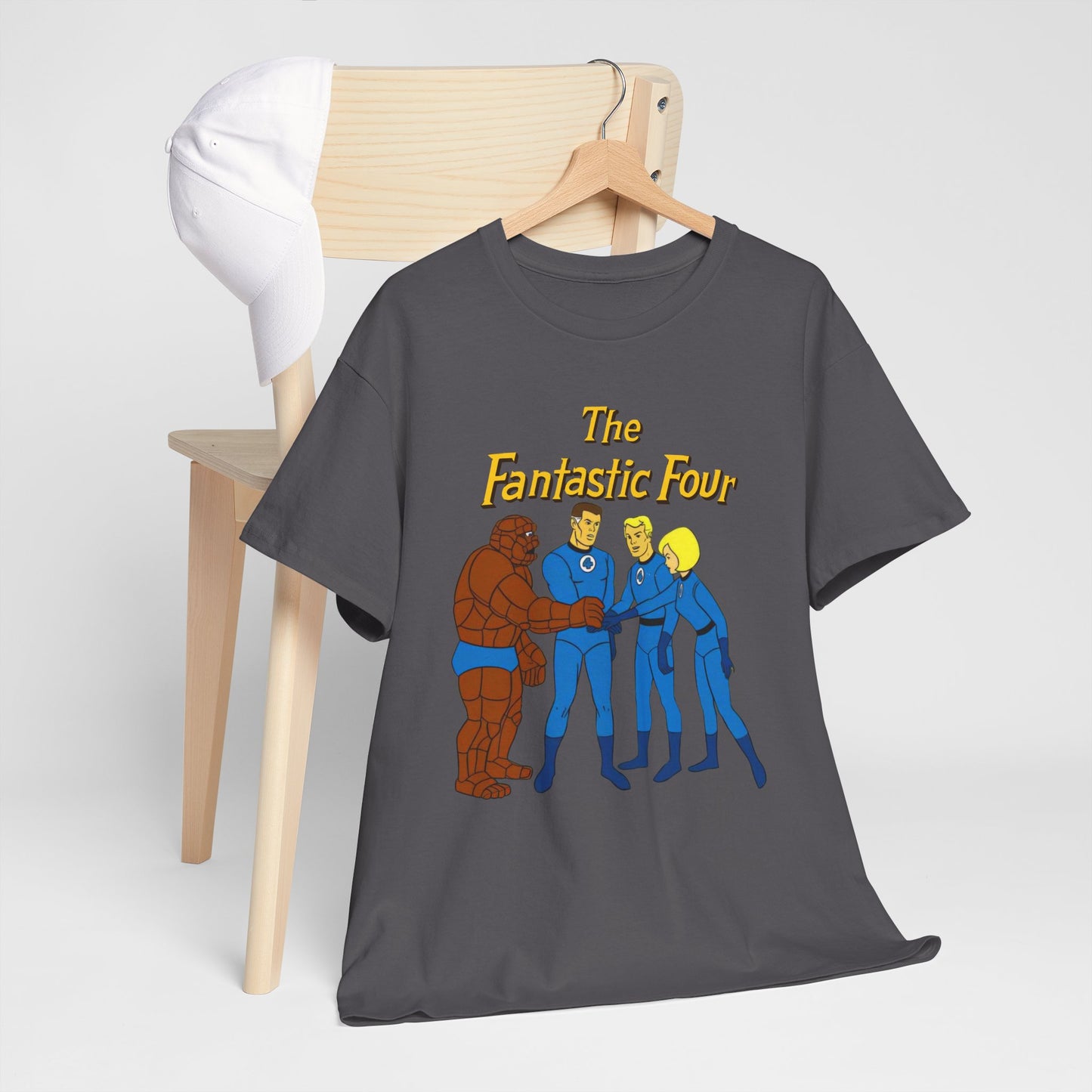 Fantastic Four T-Shirt - Hanna-Barbera 1960s Cartoon - Human Torch, The Thing, Invisible Woman - Marvel Comics