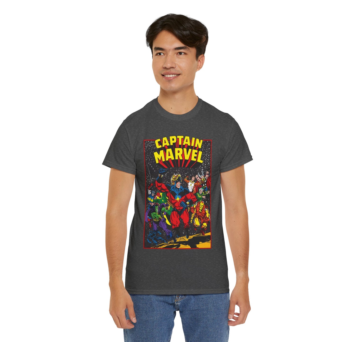 Captain Marvel T-Shirt - Marvel Comics - Jim Starlin Art - Mar-Vell - Kree - Cosmic Hero