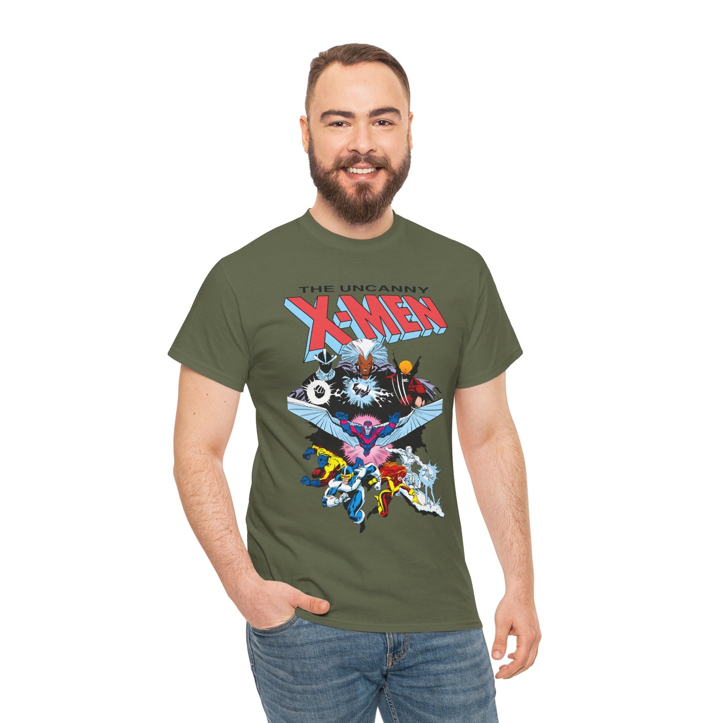 X-Men/X-Factor T-Shirt - Cyclops, Storm, Jean Grey, Iceman, Beast, Wolverine - Marvel Comics - From the Inferno Storyline - Mutant Battle