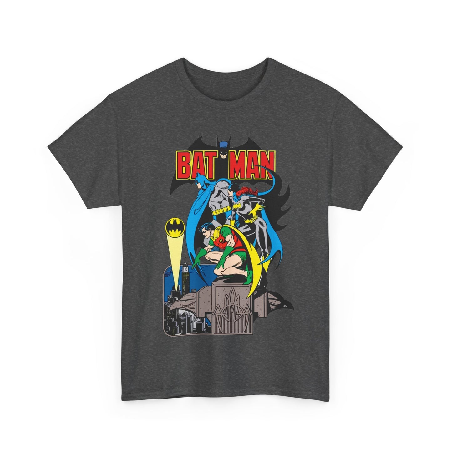 Batman, Robin & Batgirl T-Shirt - José Luis García-López Art - DC Comics Style Guide - 1970s Retro Art - Gotham City - Bat Signal