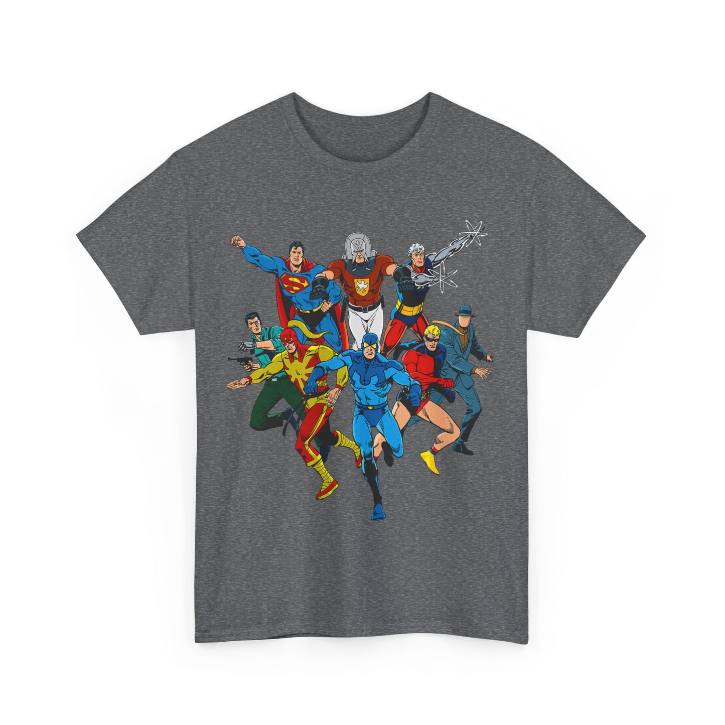 Charlton Characters T-Shirt - DC Comics - Captain Atom, Peacemaker, The Question, Blue Beetle, Judomaster