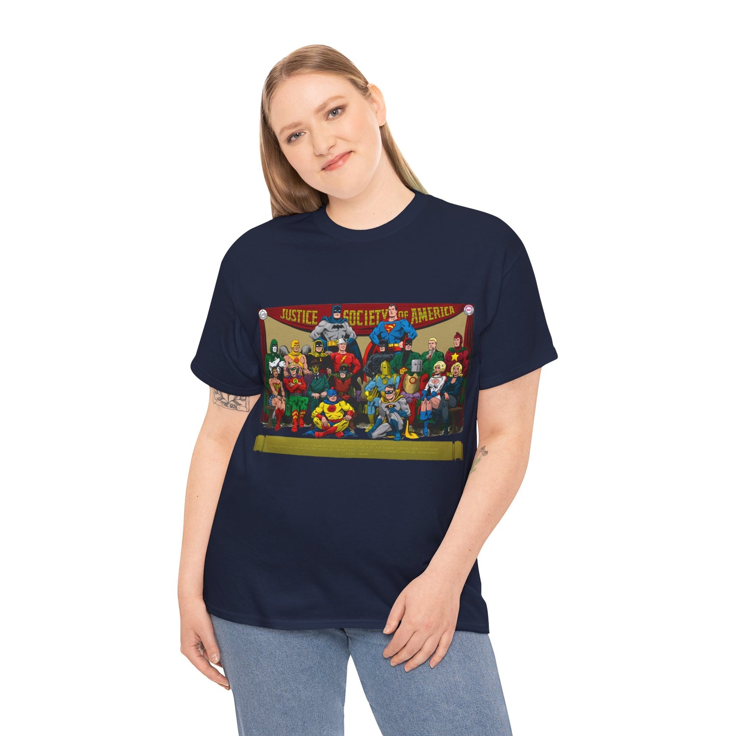 JSA T-Shirt - Sandman, Starman, Atom, Dr Fate, Mr Terrific, Flash, Green Lantern - DC Comics - Justice Society of America - Golden Age