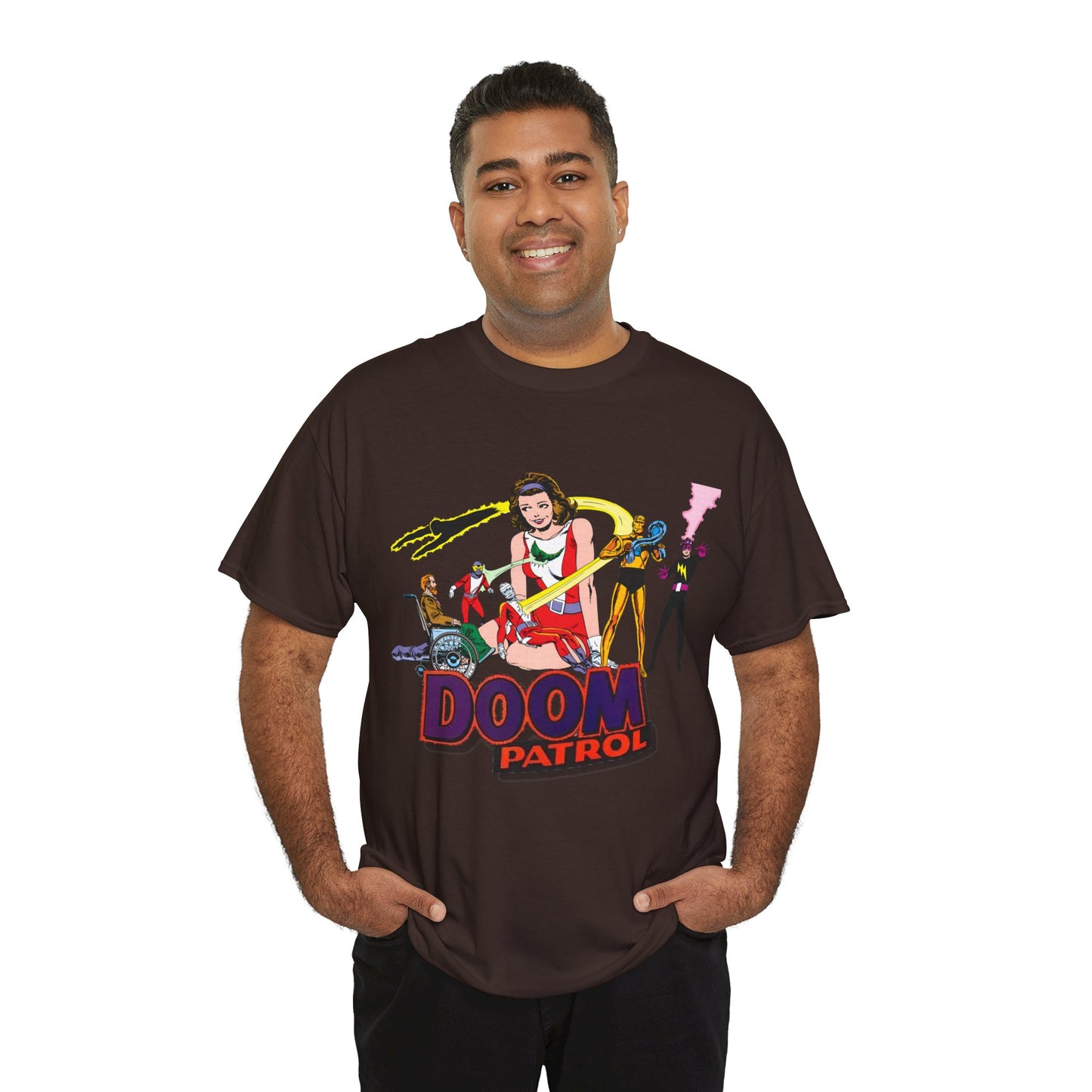 Doom Patrol T-Shirt - John Byrne Art - DC Comics Who's Who Art - Beast Boy, Robotman, Mento, Elasti-Girl, Negative Man, The Chief