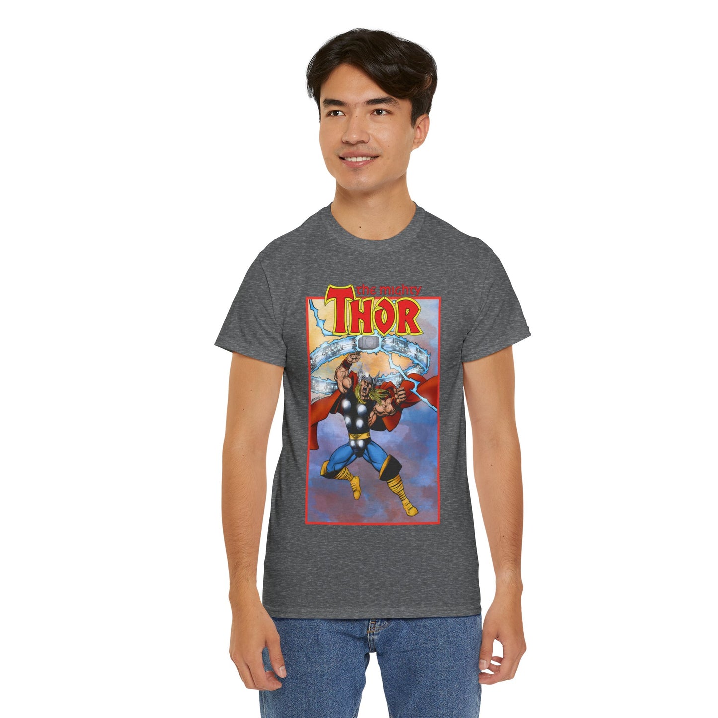 The Mighty Thor T-Shirt - George Perez Art - Mjolnir - Avengers Member - God of Thunder - Asgard Warrior - Marvel Comics