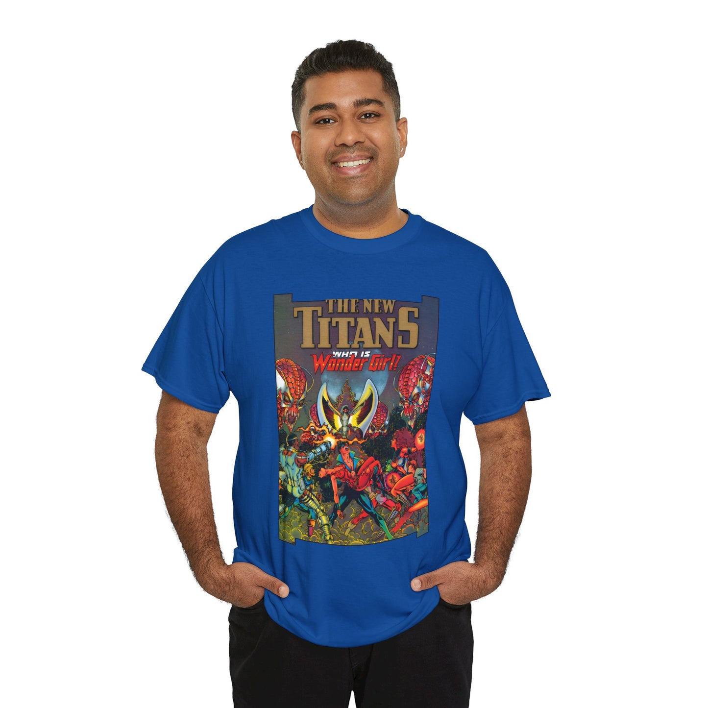 New Titans T-Shirt - George Perez Art - Who is Donna Troy? - Nightwing, Troia, Starfire, Cyborg, Jericho, Raven - DC Comics