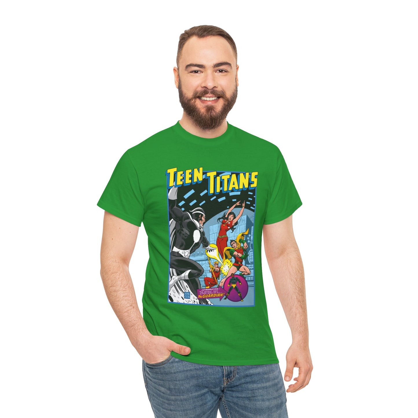Teen Titans T-Shirt - Bronze Age DC Comics - Dr Light, Wonder Girl, Robin, Mal, Guardian, Speedy - Ernie Chan Cover Art from Issue #44