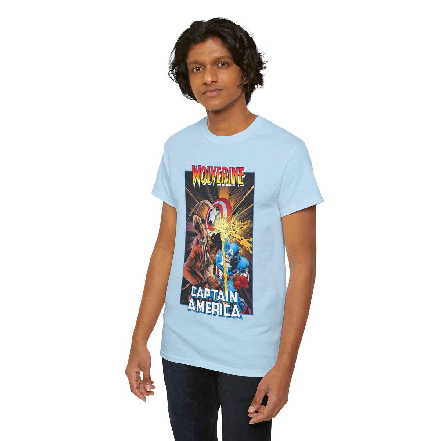 Wolverine Vs Captain America T-Shirt - Mike Zeck Classic Art - Marvel Comics