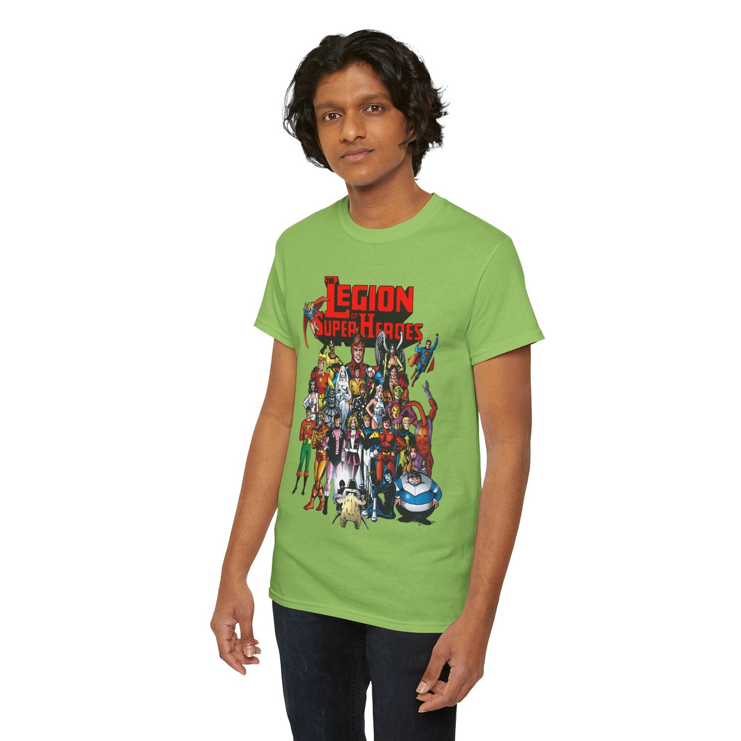 Legion of Super-Heroes T-Shirt - #300 Cover Art - Cosmic Boy, Saturn Girl, Superboy, Wildfire, Mon-El, Dream Girl, Brainiac 5, Supergirl - DC Comics