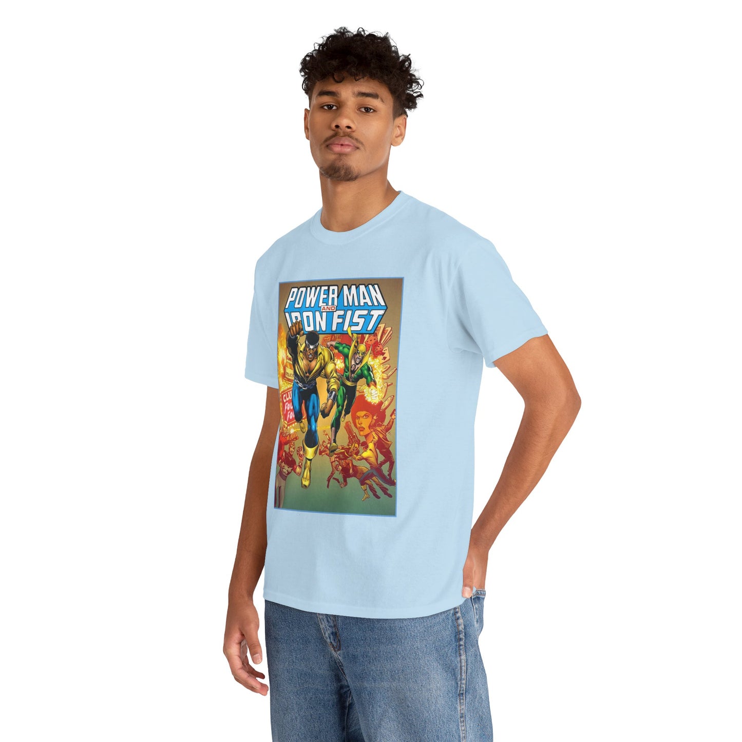Power Man & Iron Fist T-Shirt - Luke Cage & Danny Rand - Popular Marvel Comics 1970s Series - Heroes for Hire - Great Retro Art