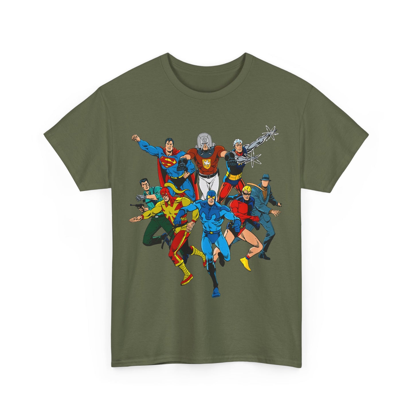 Charlton Characters T-Shirt - DC Comics - Captain Atom, Peacemaker, The Question, Blue Beetle, Judomaster