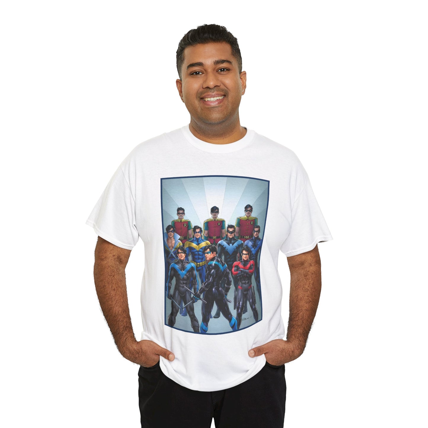 Nightwing Through the Ages T-Shirt - Nicola Scott Art - Dick Grayson, Robin the Boy Wonder - Batman Sidekick - New Teen Titans Leader - DC Comics