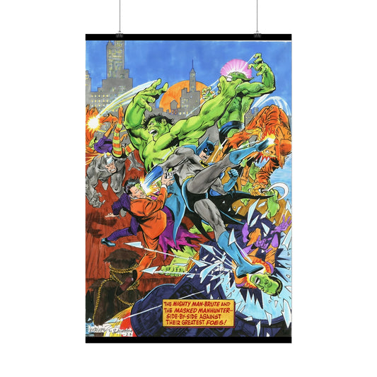Batman Vs Incredible Hulk Rolled Poster - José Luis García-López Art - Two-Face & the Leader - DC Comics, Marvel Comics - Multiple Sizes Up to 24"x36"