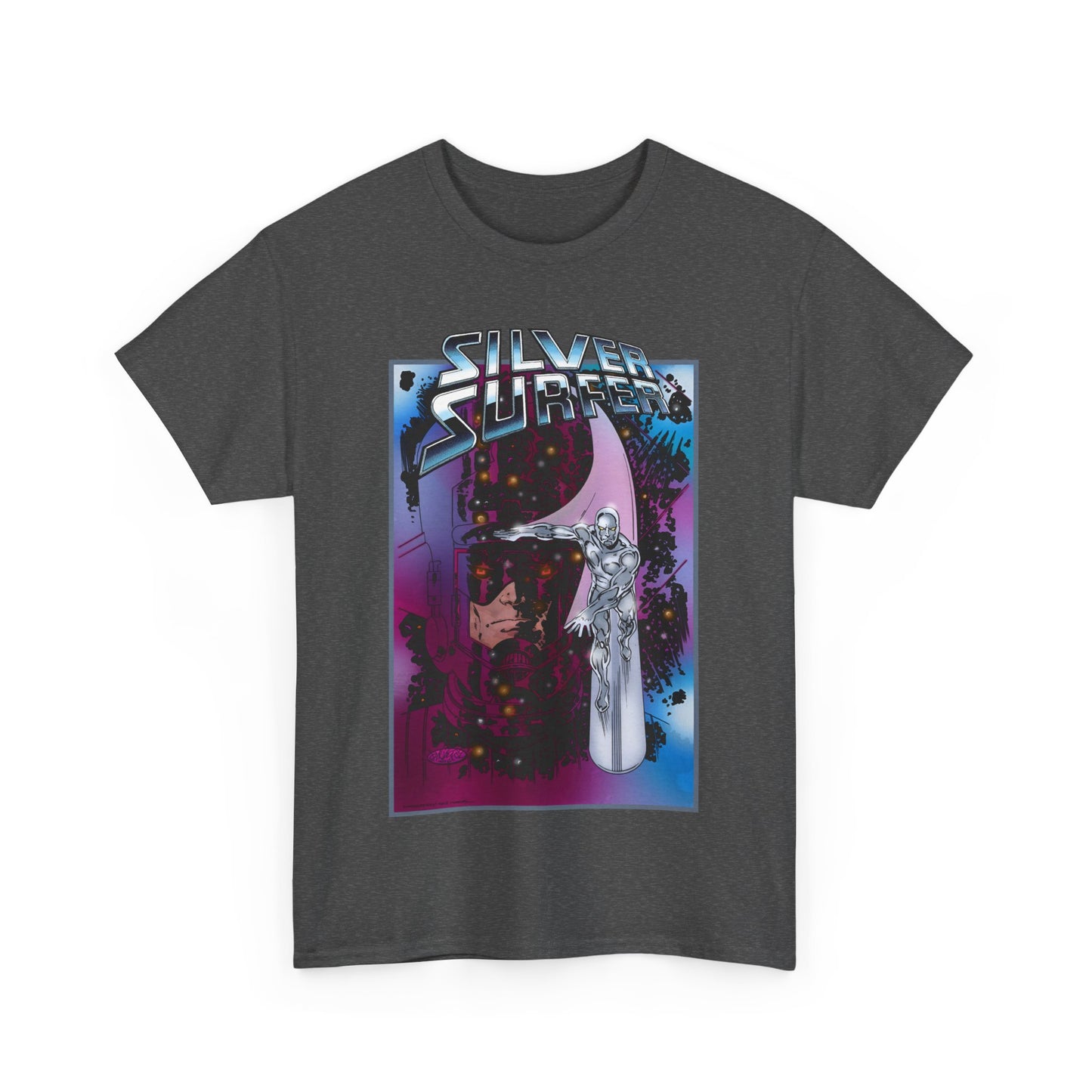 Silver Surfer & Galactus T-Shirt - John Byrne Art - Fantastic Four Connection - Former Herald, Norrin Radd - Marvel Comics