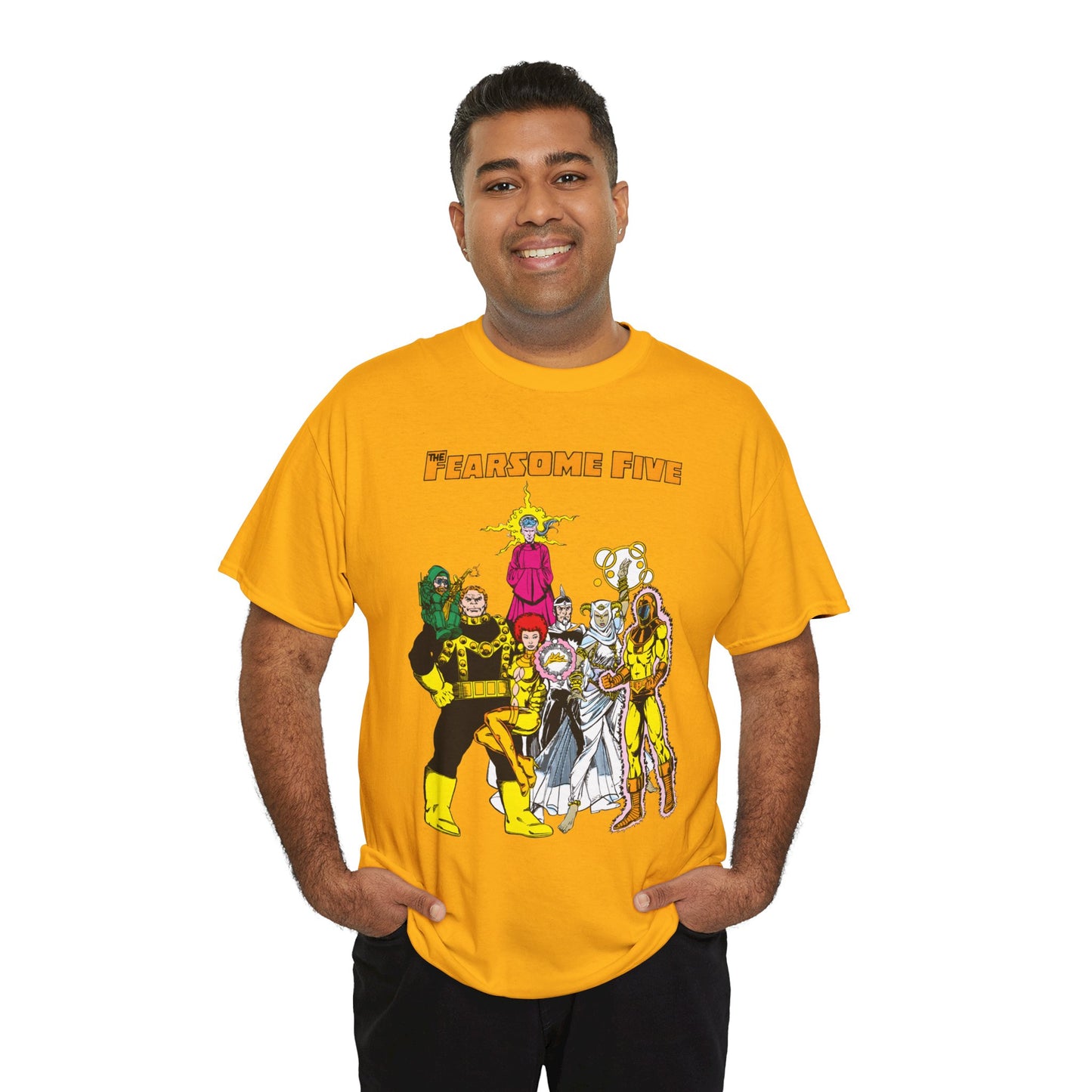 Fearsome Five T-Shirt - George Perez Art - Dr Light, Shimmer, Mammoth, Gizmo, Psimon, Jinx, Neutron - Who's Who Art - DC Comics