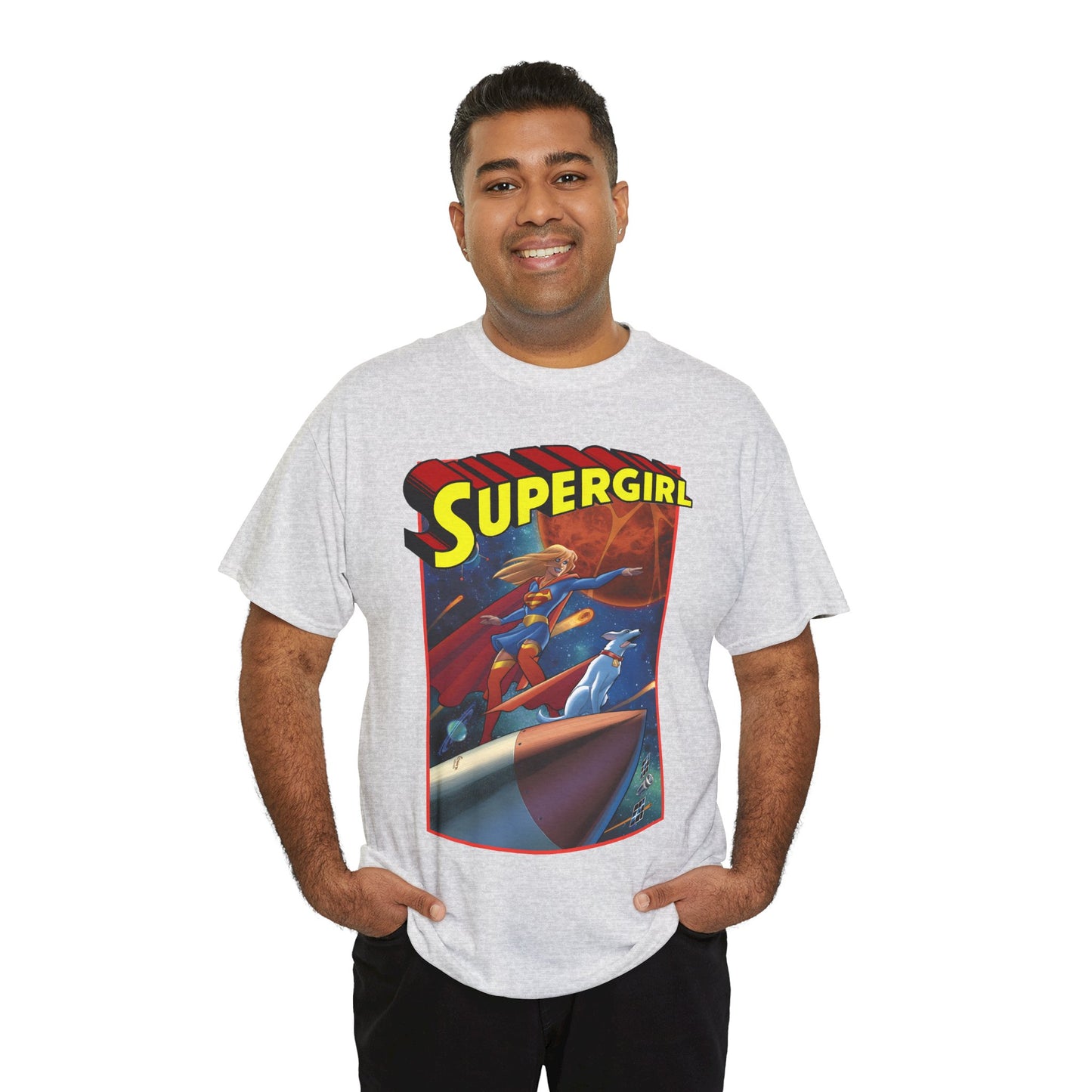 Supergirl & Krypto T-Shirt - Amanda Conner Art - Kara from Krypton - Superman's Pet Superdog - DC Comics