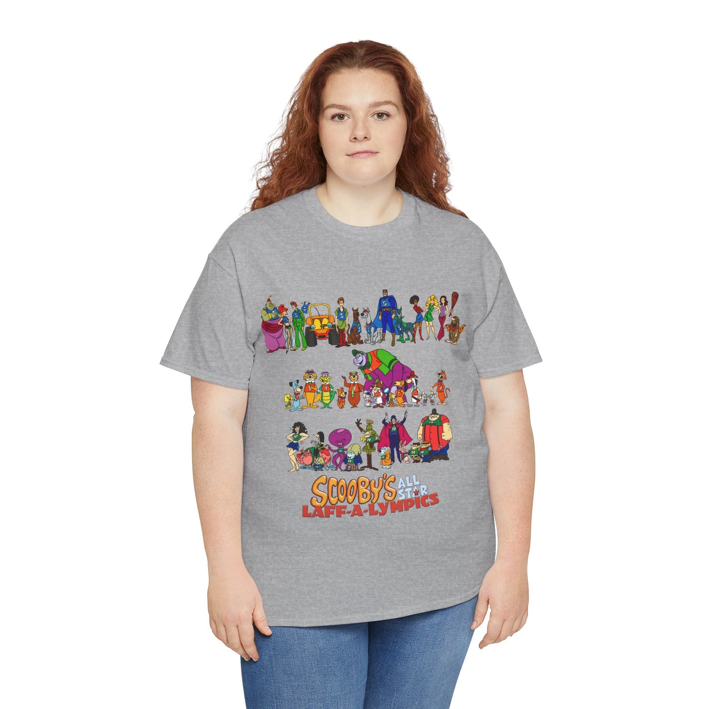 Scooby's All-Star Laff-A-Lympics T-Shirt - Hanna-Barbera Cartoon - Speed Buggy, Yogi Bear, Grape Ape, Scooby Dum, Shaggy, Wally Gator