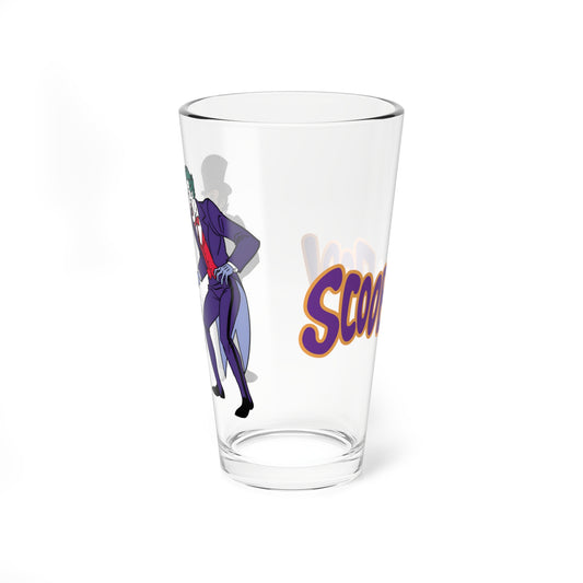 Joker & Penguin Pint Glass, 16oz - New Scooby Doo Movies (1972) - Retro Hanna-Barbera Cartoon - Mystery Inc