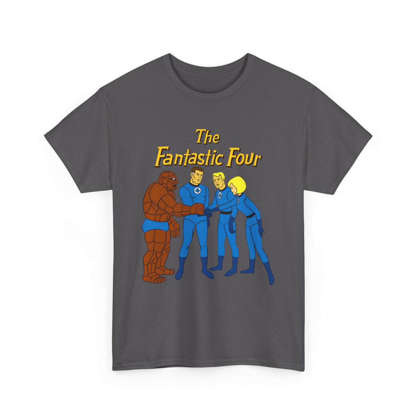 Fantastic Four T-Shirt - Hanna-Barbera 1960s Cartoon - Human Torch, The Thing, Invisible Woman - Marvel Comics