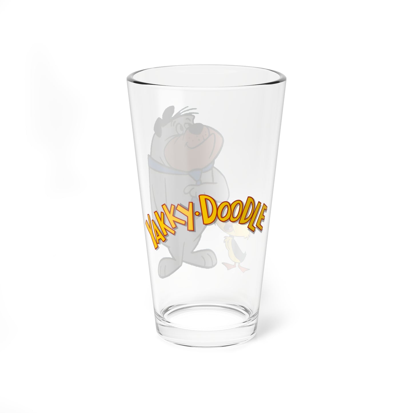 Yakky Doodle & Chopper Pint Glass, 16oz - Popular Hanna-Barbera 1960s Cartoon Characters