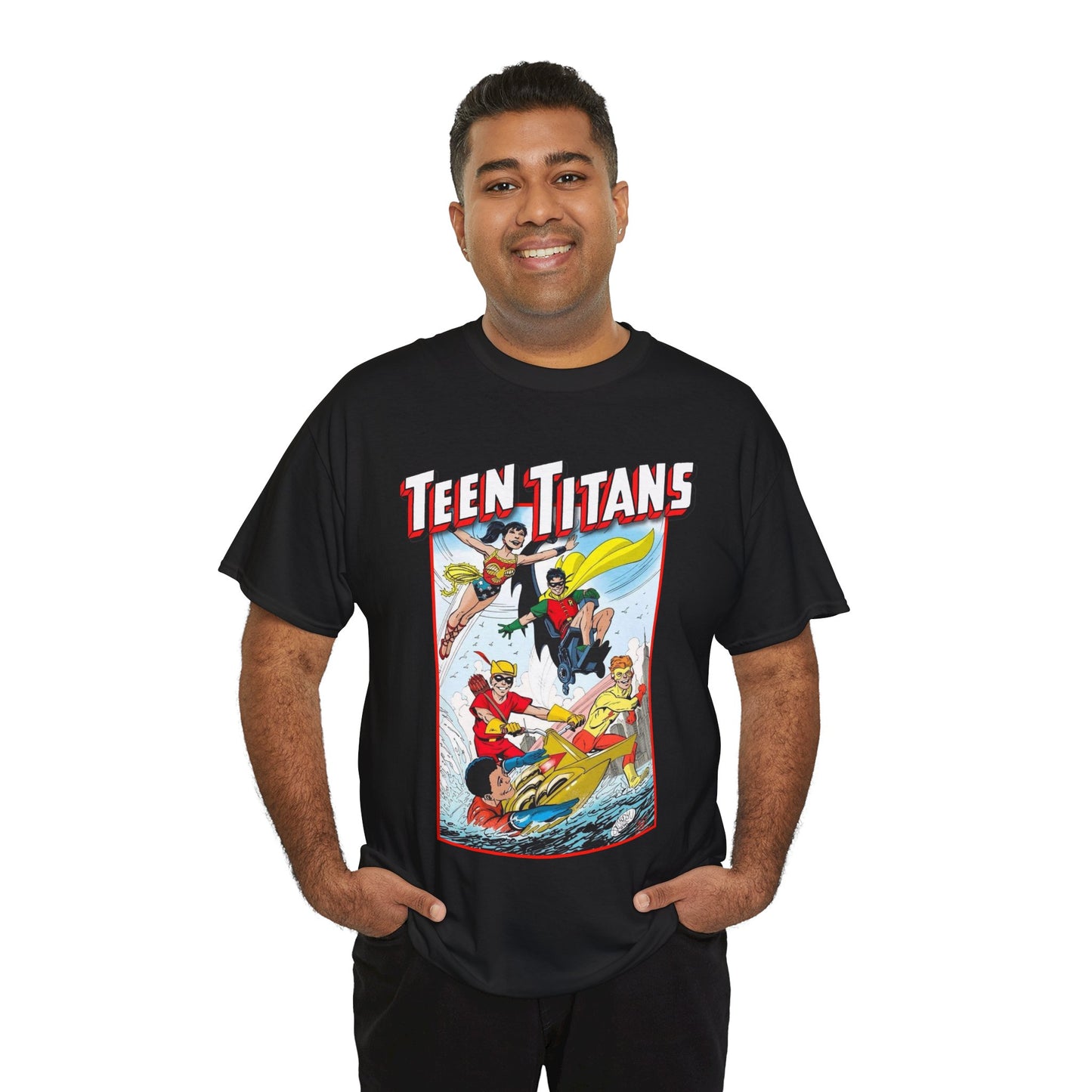 Teen Titans T-Shirt - John Byrne Art - Robin, Wonder Girl, Kid Flash, Speedy, Aqualad - DC Comics