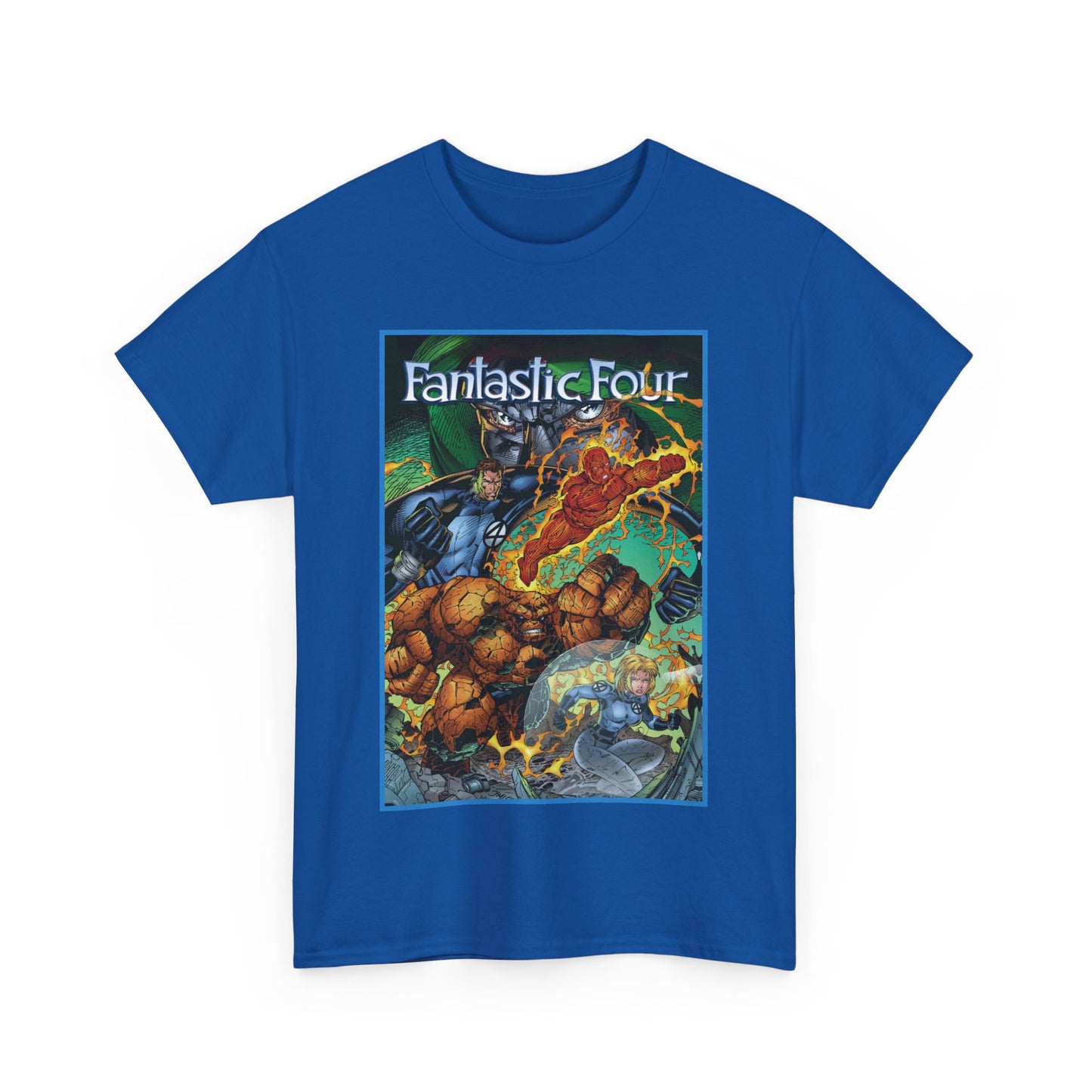 Fantastic Four T-Shirt - Jim Lee Art - The Thing, Human Torch, Reed Richards, Invisible Woman - Marvel Comics - Heroes Reborn