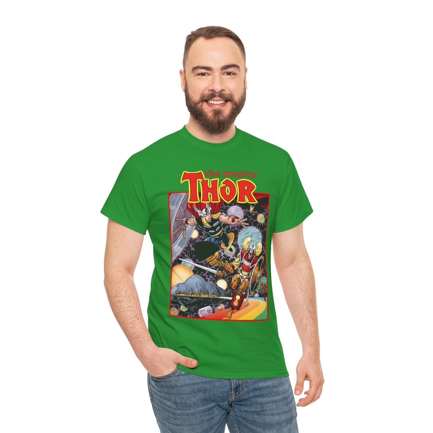 Mighty Thor T-Shirt - Walt Simonson Art - Asgard, Bifröst - God of Thunder - Marvel Comics