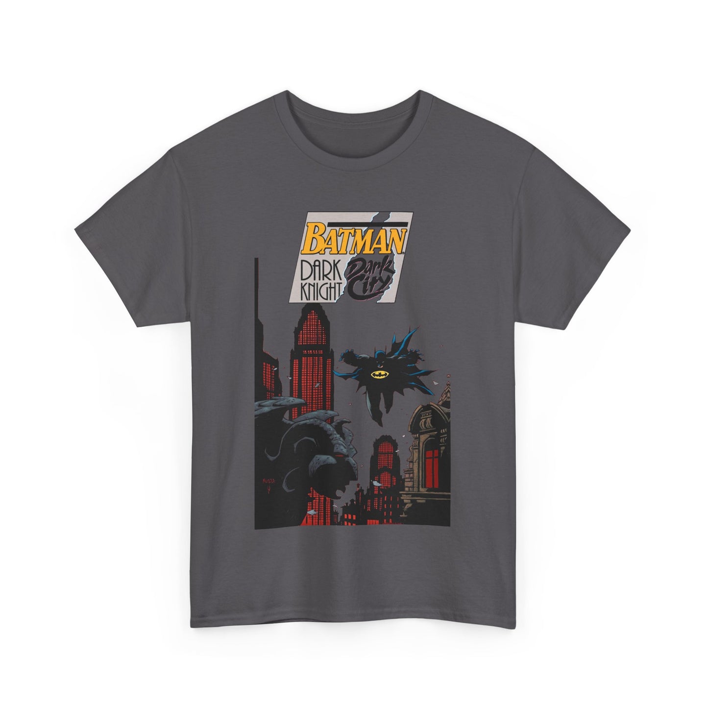 Batman: Dark Knight, Dark City T-Shirt - Mike Mignola Art - Gotham City, Bruce Wayne - 1990s Cover Art - DC Comics