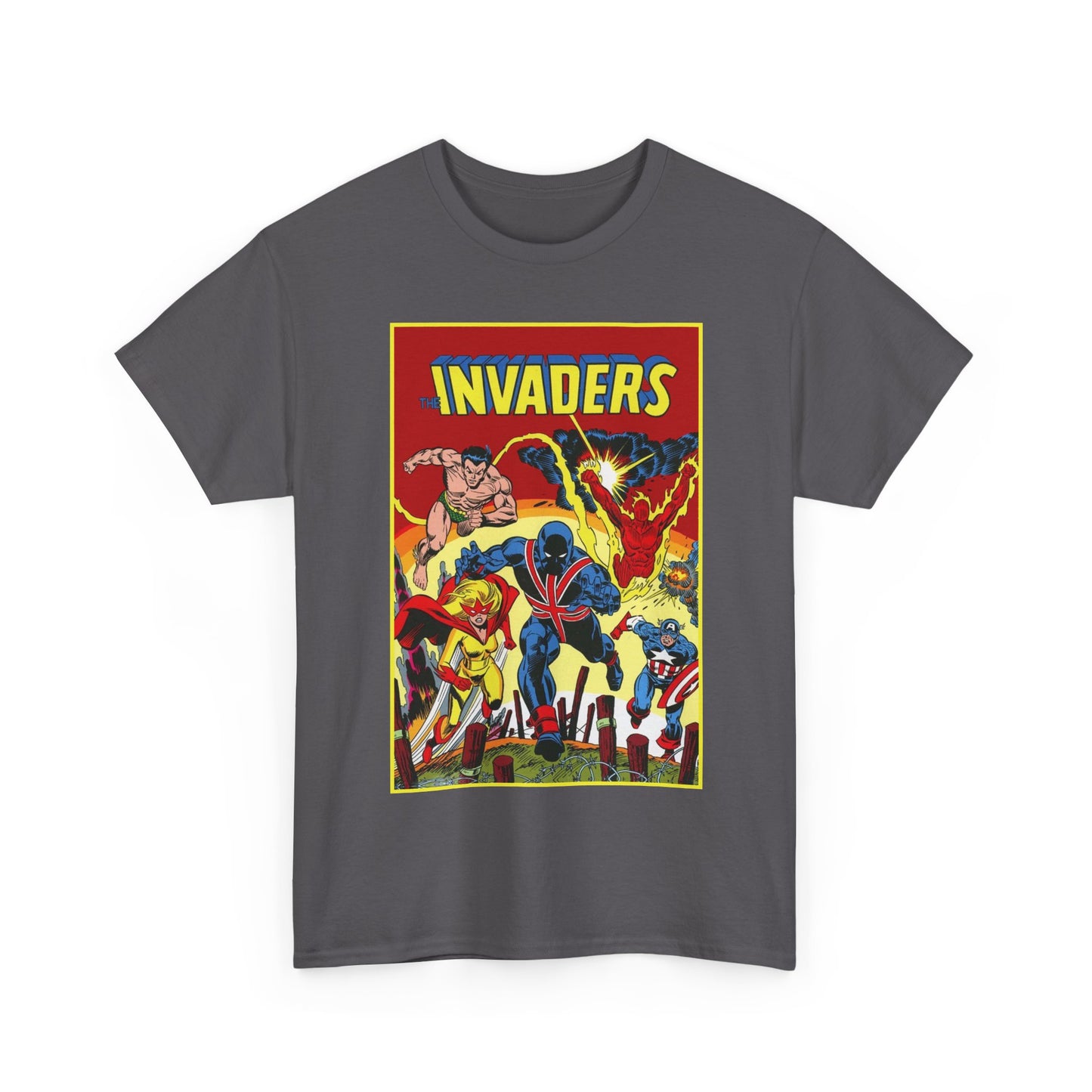 Invaders T-Shirt - Captain America, Human Torch, Namor, Spitfire - World War II Soldiers - Golden Age Heroes - Marvel Comics